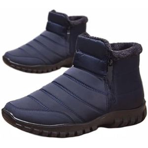 CupitiDU Heren Waterdichte Warm Katoen Rits Sneeuw Enkellaarzen, Bont Gevoerde Zijrits Warme Enkellaarzen, Winter Lichtgewicht Slip Op Dikke Pluche Heren Sneeuwlaarzen Anti-Slip Winter Schoenen,