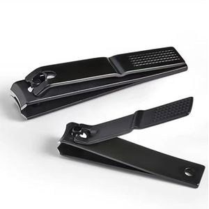 Guozihao Matte zwarte nagelknipper set (2-delig) - Ultrascherpe roestvrijstalen vingernagel- en teennagelknipper met antislipgrip, roestbestendig, zwaar belastbaar, voor dikke nagels, dames en heren