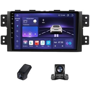 Autoradio geldt voor Kia Mohave 2008-2016 Borrego 2008-2011,9 inch Touchscreen Navi met Wireless Carplay Android Auto 2 DIN Radio Android Bluetooth WiFi FM+Achteruitrijcamera(X2)