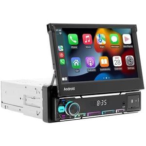 1 DIN 7"" Touchscreen Autoradio Android GPS Navigatie, Draadloze Carplay, Auto, Bluetooth, Wifi, FM RDS, Hoofdunit