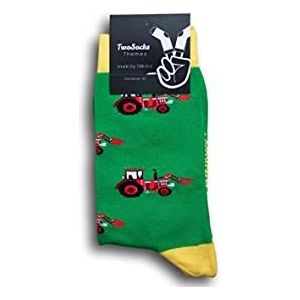TwoSocks Themes grappige sokken, cadeaus voor mannen en vrouwen, grappige sokken, uniseks, eenheidsmaat, maat 36-45, Tractor, One size