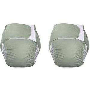 2 Set Verstelbare Volwassen Luier Incontinentie Broek voor Oude Mensen Geurvrij Groen