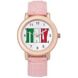 Italië Italiaanse Land Vlag Vrouwen Custom Horloge Mode Pick Strap Horloges Gift voor Verjaardagen Valentijnsdag, Stijl, regular, MHXYZHW