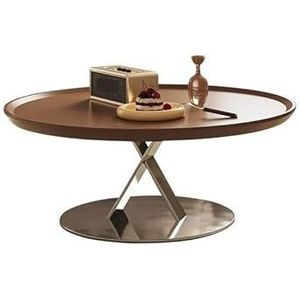 Koffietafel Ronde salontafel Balkon RVS Woonkamer Thuis Eenvoudige salontafel Moderne eenvoudige bijzettafel Bank Bijzettafel(Coffee table 90cm)