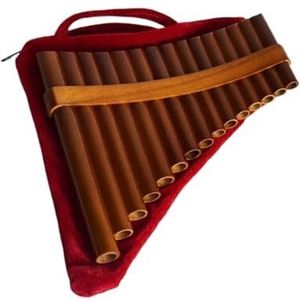 Beginners Panfluit Traditioneel Nationaal Muziekinstrument 15-pijps Gele Panfluit C/G Beginnersuitvoering (Color : Right hand C)