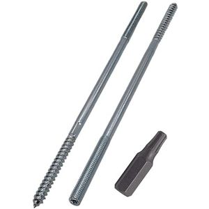 SKIR'CO (20 stuks) Stokschroeven M8 x 220 mm, plugschroeven met dubbele draad, dubbele kopbouten