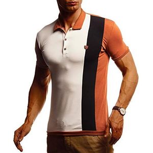 Leif Nelson Heren zomer T-shirt polo kraag poloshirt slim fit cool wit zwart basic mannen poloshirts jongens korte mouwen shirt top LN55145