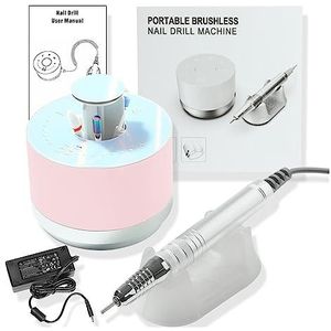 Elektrische nagelvijl, Borstelloze nagelboormachine, 35000 RPM professionele elektrische nagelschuurmachine, minder geluid met verborgen liftopslag voor zowel natuurlijke als kunstnagels (Color : Pin