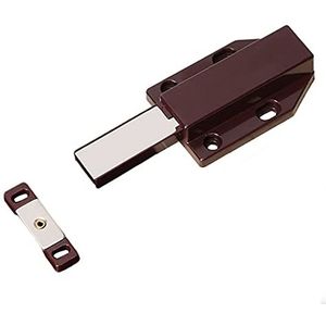 Deur magnetisch, duw de deur open kastgrendel 2-pack om kastgrendel magnetisch te openen for kast, lade, kast, kledingkast, spaanplaat, dressoir, kookgerei, wit(Brown)