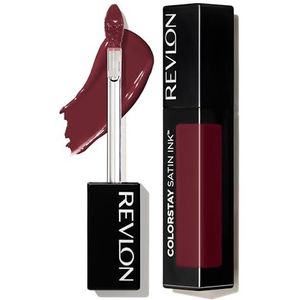 Revlon Colorstay Satin Ink Lippenstift, lange levensduur, tot 16 uur, vochtinbrengende formule met zwarte bessenzaadolie en vitamine E, kleur 021 Partner in Wine
