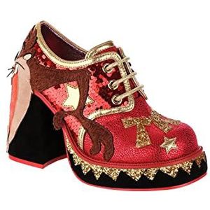 Irregular Choice Tazmanian Whirlwind-pomp voor dames, Bruin Multi, 38 EU