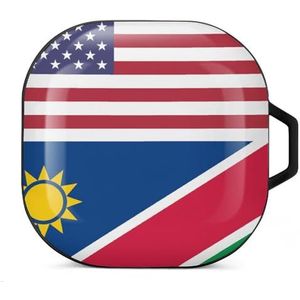 US Namibië vlag oordopjes hoesje compatibel met Samsung hard shell beschermhoes zwart-stijl