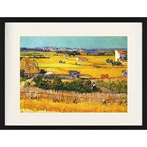 1art1 Vincent Van Gogh Poster The Plain At La Crau With Montmajour In The Background, 1888 Ingelijste Foto Met Passepartout | Muur Foto's | In Een Fotolijstje 80x60 cm