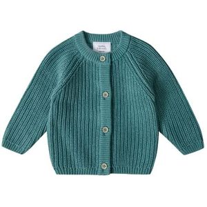 Stellou & friends Gebreid vest voor meisjes en jongens, hoogwaardige babykleding van 100% katoen, I V, groen (salie), 50/56 cm