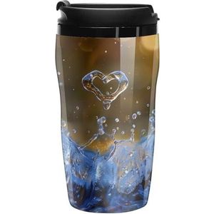 Hartvormige Water Drop Koffie Mok met Deksel Dubbele Muur Water Fles Reizen Tumbler Thee Cup voor Warm/Ijs Dranken 250ml