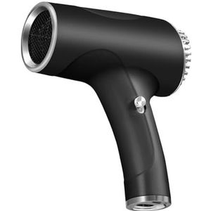 Draadloze föhn voor dames met accu, oplaadbare föhn met USB-oplader, föhn met koude en warme luchtstroom en accu voor op reis, camping, school, studentenhuis, enz(Black)