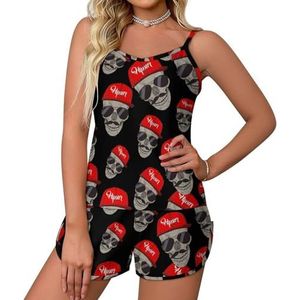 Zonnebril Skull 2-delige pyjama voor dames, sexy tanktop en korte broek, nachtkleding PJ Lounge