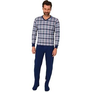Normann Care Alzheimerkleding voor heren, verpleging, jumpsuit, pyjama met lange mouwen en ritssluiting aan de achterkant en het been, Blauw, M