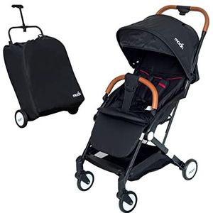 The Moon Brand Ritzi Cabin Stroller -Buggy - Inclusief Reistasje - Ultra-Compact en Automatisch Inklapbaar - Zwart
