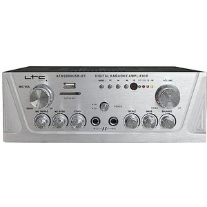 LTC - ATM2000USB-BT - 2 x 50 W Stereo Versterker - USB, SD en Bluetooth - Zilver