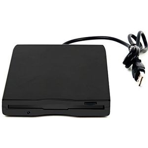 Kinetxiaxia Draagbare externe 3,5-inch USB-diskettestation met 1,44 MB FDD voor laptops Windows 10/7/8/XP/Vista, plug-and-play, geen extra drivers nodig - zwart..