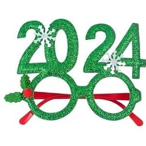 Leuke Kerst Brilmontuur Foto Props Hoofdband Feestdecoratie Creatieve Brillen Volwassen Geschenken (Color : Green)