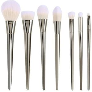 MQPALZKD 7-delige geleidelijke make-upborstels Make-upgereedschap Platte kopborstel Diamantmake-upset Borstel Make-upborstelset(C)