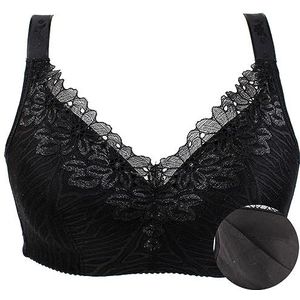 Katoenen BH Prothese Pocket Post-Chirurgische Voor Midden Oudere Vrouwen - Mastectomie Slaap Yoga Alledaagse Top Ondergoed (Kleur: Zwart, Maat: 80/36C)