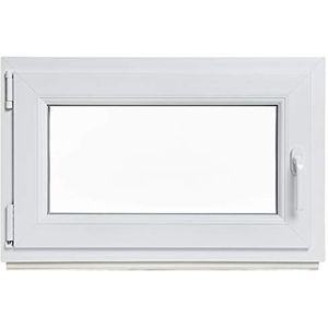 Kelderramen - Plastic - venster - wit - BxH: 75 x 50 cm - DIN links - 3-voudige beglazing - voorraadartikelen