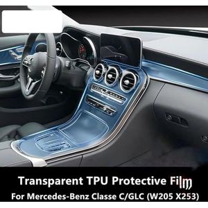 QUNINE Voor Mercedes-Benz Classe C/GLC W205 X253 Auto-interieur Middenconsole Transparante TPU-beschermfolie Anti-kras folie