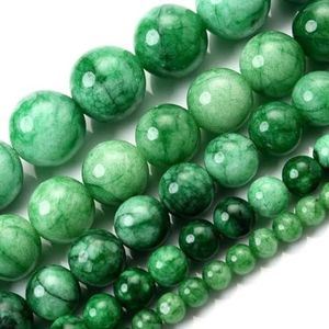 Natuurlijke Groene Steen Kralen Jades Kristal Turkoois Losse Spacer Kralen voor Sieraden Maken DIY Handgemaakte Armband Ketting 4-12mm-Groene Jaspers-10mm ongeveer 35 kralen