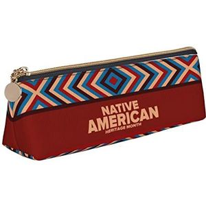 702 Make-uptas Native American Heritage Month Indigenous Pride Pen Case Draagbare Cosmetische Tas Stevige Make-uptas voor Jongens Tiener Kinderen, Etui 387, 5.5X6X21cm