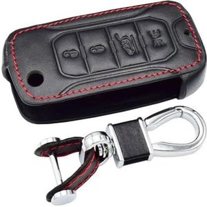 Sleutelbehuizing houder Leren Autosleutelhoes Voor Renegade Hard Steel 2016 4 Knoppen Opvouwbare Afstandsbediening Fob Cover Protector Accessoire Sleutelbehuizing