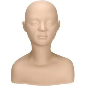 Grote halve body zachte siliconen cosmetologie mannequin hoofd for make-up enten wenkbrauwen ontwerp massage praktijk gezichtsverf model(Big massage head)
