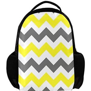 Vintage Retro Grijze Chevron Gepersonaliseerde Rugzak voor vrouwen en man School reizen werk Rugzak, Meerkleurig, 27.5x13x40cm, Rugzak Rugzakken