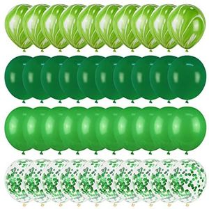 Ballonnen 40 stks groene ballonnen set metallic confetti ballon jungle safari dierlijke verjaardagsfeest decoraties douche gunsten Heliumballonnen (Size : Set2)