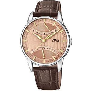 Lotus Watches heren multi-wijzerplaat kwarts horloge met lederen armband 18429/2