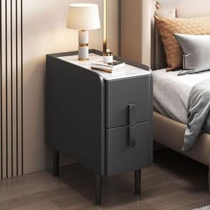 ZYDZ Nachtkastje, 2 lades nachtkastje mode monteren opbergkast, moderne kleine nachtkastjes voor slaapkamer, woonkamer en hal (kleur: zwart, maat: 35 x 40 x 50 cm)