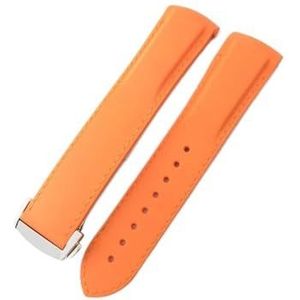 20mm 22mm 19mm 21mm gebogen uiteinde rubberen horlogeband geschikt for HUAWEI GT 2 3 Pro for Omega for Longines for Hydroconquest for Seiko for SKX siliconen band (Color : Orange orange, Size : WITH