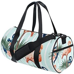 ALAZA Sporttas Anchor Bloemen-Flamingo Reis-duffel-tas voor en