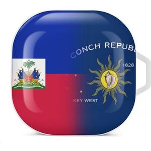 Haïti Conch Republic Key West vlag oordopjes hoesje compatibel met Samsung hard shell beschermhoes witte stijl