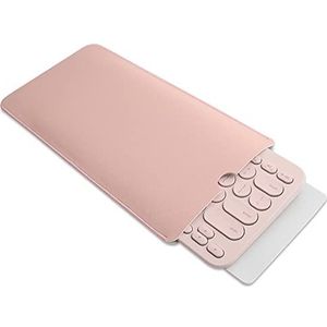 Toetsenbordhoes voor Logitech K380 toetsenbord, draagbare draagbare stofdichte toetsenbordbeschermtas voor het opbergen van het toetsenbord, kunstleer, slim (roze)