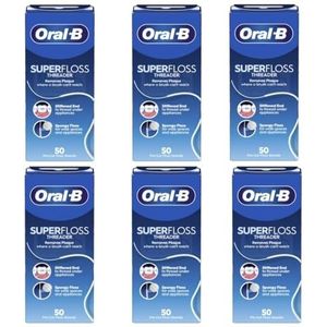 Oral-B Super Floss 50 stuks voorgesneden (Pack van 6)
