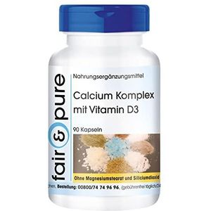 Fair & Pure® - Calcium complex met vitamine D3 (cholecalciferol) en magnesium - zonder magnesiumstearaat - 90 capsules - mineralen complex