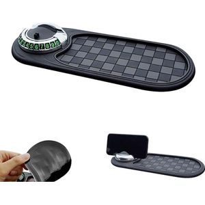 SIAMZYWV Multifunctionele antislipmat voor in de auto, multifunctionele autodashboard mobiele telefoonhouder met tijdelijk parkeren, nummerkussen voor telefoons, zonnebrillen, sleutels, gadgets