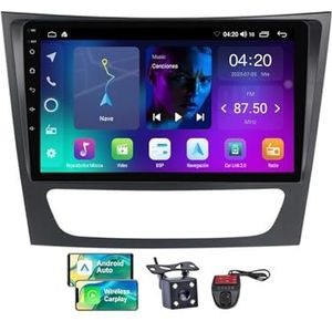 Android 13 Autoradio 9 Duim Touch Display Voor Mercedes Benz E Class S211 W211 2002-2010 Met Draadloze Carplay Android Auto/FM RDS DAB+/BT 5.0/Bediening op het stuur + Camera en DVR(NF-2)
