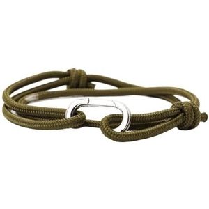 Heren paracord armband lente gesp outdoor avontuur verstelbare nautische armband geschikt for dames heren handgemaakt gevlochten touw Lucky(Color:Green)