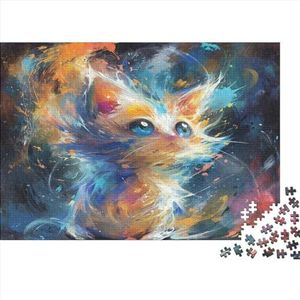 Painted Kat Puzzelspel, 1000 stukjes, voor volwassenen, 1000 stuks, puzzel voor volwassenen en kinderen, puzzel van 1000 stuks, 75 x 50 cm