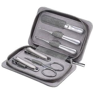 Manicureset, nagelknipperset, 6-delige manicureset in multicolor(Gris)