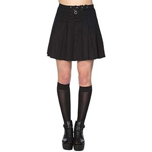 Banned Pleated Ring Skirt Korte rok zwart M 97% katoen, 3% elastaan Gothic, Rock wear